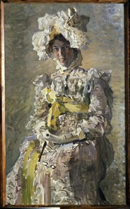 Ritratto di Nadezhda Zabela Vroubel in abito Impero da Mikhail Aleksandrovich Vrubel