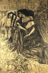 Tamara e Demone. Illustrazione del poema Il Demone di Mikhail Lermontov, 1890-1891 da Mikhail Aleksandrovich Vrubel