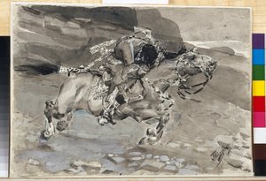 Un cavaliere (illustrazione del poema "Il Demone" di Mikhail Lermontov) da Mikhail Aleksandrovich Vrubel