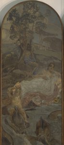 Venere, Amore e Paride, trittico Il giudizio di Paride, parte centrale, 1893 da Mikhail Aleksandrovich Vrubel