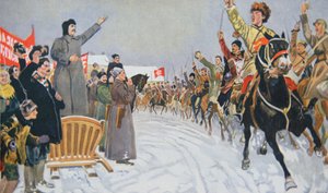 Stalin passa in rassegna la prima Armata di Cavalleria Rossa della Repubblica da Mikhail Ivanovich Avilov