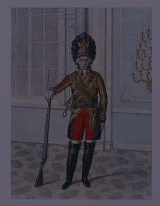 Ufficiale del reggimento di cavalleria delle guardie della vita nel 1764-1796, primi anni 1840 da Mikhail Ivanovich Terebenev