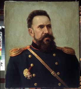 Ritratto del militare e ingegnere Sergei Mosin (1849-1902) inventore del fucile Mosin-Nagant - Dipinto di Mikhail Gerets (1900-1942) 1941 Museo Centrale di Artiglieria, San Pietroburgo