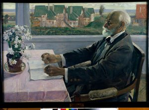 Ritratto del medico, psicologo e fisiologo Ivan Petrovich Pavlov (1849-1936). Dipinto di Mikhail Vasilyevich Nesterov (1862-1942)