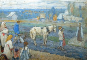 Al campo da Mikhail Vasilievich Nesterov