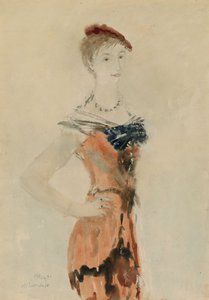 Signora con berretto rosso, 1935 da Mikhail Xenofontovich Sokolov