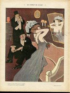 Illustrazione di Miklos Vadasz (1884-1927) in Le Rire, 07/03/08 - Il contratto di noleggio - Prostituzione, architettura interna