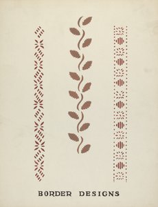 Disegni di bordi dal portfolio proposto "Stencil murali del Maine" da Mildred E. Bent