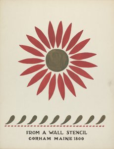 Disegno da Gorham, Maine 1800: dal portafoglio proposto "Stencil murali del Maine"