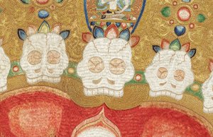 Dettaglio di Thangka di seta imperiale ricamata