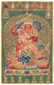 Thangka di seta imperiale ricamata da Ming Dynasty Chinese School