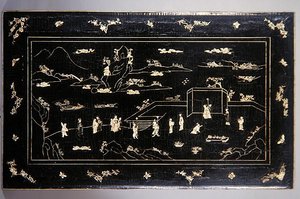 Tavolo Kang (legno laccato con intarsi in osso) da Ming Dynasty Chinese School