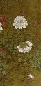 Peonie e farfalla