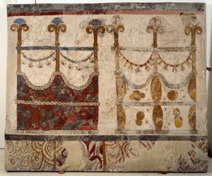 Civiltà minoica: rappresentazione di due portali (Ikria). Affresco dal bacino lustrale dell