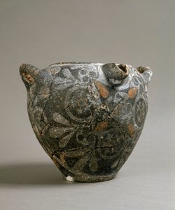 Arte greca: vaso ceramico in stile Camares (da Cnosso) da Minoan