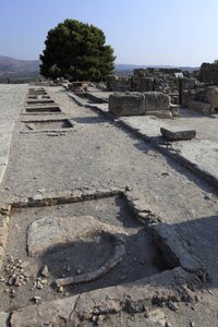 Sito archeologico minoico di Festo. Vista generale dei santuari dell