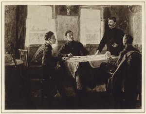 Joseph Stalin nel vagone del quartier generale a Tsaritsyn, Guerra Civile Russa