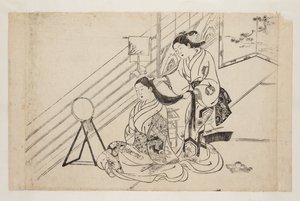 Donna che si pettina i capelli da Mitsunobu Hasegawa