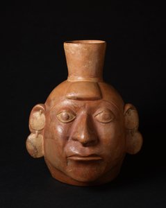 Vaso da ritratto, primo periodo intermedio, 200-700 circa (ceramica) da Moche Moche