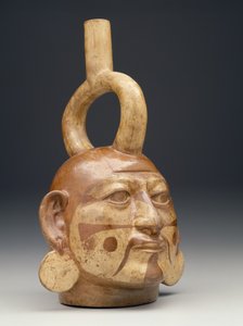 Vaso con beccuccio a staffa a forma di testa d