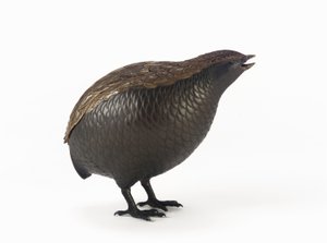 Scatola di incenso a forma di quaglia, una di una coppia, Tokyo, periodo Edo