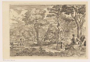 Paesaggio boschivo con satiri da Moise Jean Baptiste Fouard