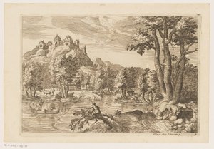 Paesaggio con pescatori da Moise Jean Baptiste Fouard