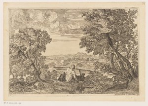 Paesaggio con quattro uomini a riposo da Moise Jean Baptiste Fouard