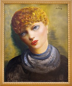 Ritratto di giovane donna. Dipinto di Moise Kisling (1891-1953), pittore di origine polacca, olio su tela, 1950 circa. Museo delle Belle Arti di Clermont Ferrand (Clermont-Ferrand).