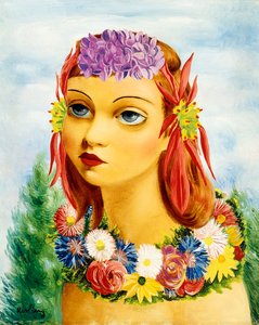 Donna con fiori da Moise Kisling