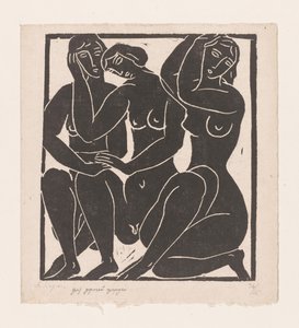 Tre donne nude sedute
