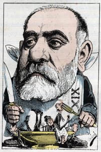 Caricatura del critico drammatico Francisque Sarcey (1827-1899) da Moloch