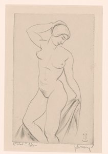 Donna nuda con mano sulla testa