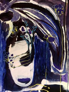 Astrazione floreale indaco da Monika Riethmueller