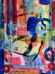 Composizione astratta dai colori vivaci da Monika Riethmueller