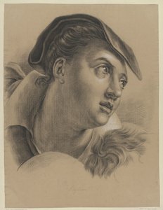 Testa di una donna, verso destra (l