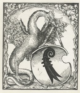 Drago con lo stemma di Basilea da Monogrammist DS (graveur) (attributed to)