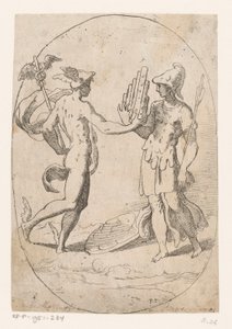 Mercurio e Bellona da Monogrammist FP (Italië; 16e eeuw)