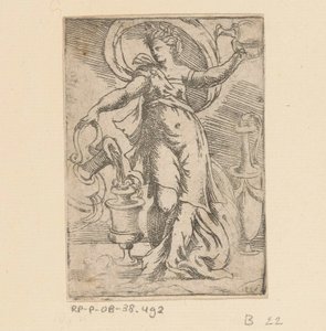 Donna con brocche e anfore da Monogrammist FP (Italië; 16e eeuw)