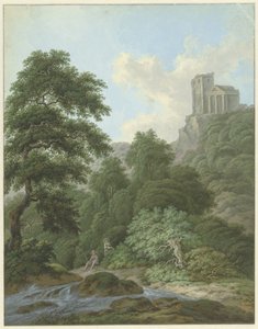 Paesaggio con pescatore da Monogrammist FWH (possibly)