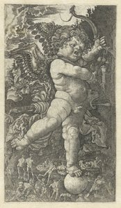 Cupido arrabbiato su una sfera da Monogrammist HL