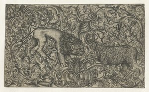 Ornamento con leone e ariete da Monogrammist HW