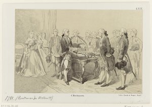 Guglielmo V onora gli eroi della battaglia navale di Dogger Bank, 1781 da Monogrammist IHM