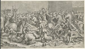 Battaglia del Ponte Milvio (parti di destra) da Monogrammist SK (prentmaker)