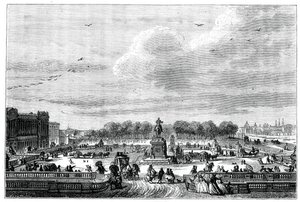 I giardini di un palazzo francese del re Luigi XV, 1763, 1885 da Moreau