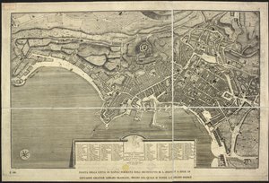 Mappa di Napoli, Pianta della città di Napoli ... M.L. Jolivet ... belin. [sic] et sclp. 1755 da Morise Lewes Jolivet