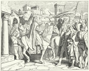 Carlo Magno entra a Pavia, 774 (incisione) da Moritz Ludwig von Schwind