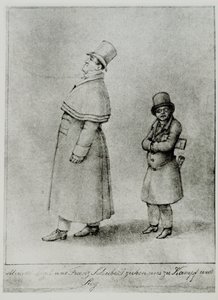 Johann Michael Vogl e Franz Schubert in marcia verso la battaglia e la vittoria ... (incisione) da Moritz Ludwig von Schwind
