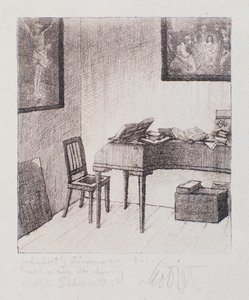 Veduta della stanza di Franz Schubert (incisione)