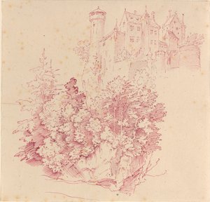 Castello fortificato su una scogliera alta da Moritz Ludwig von Schwind